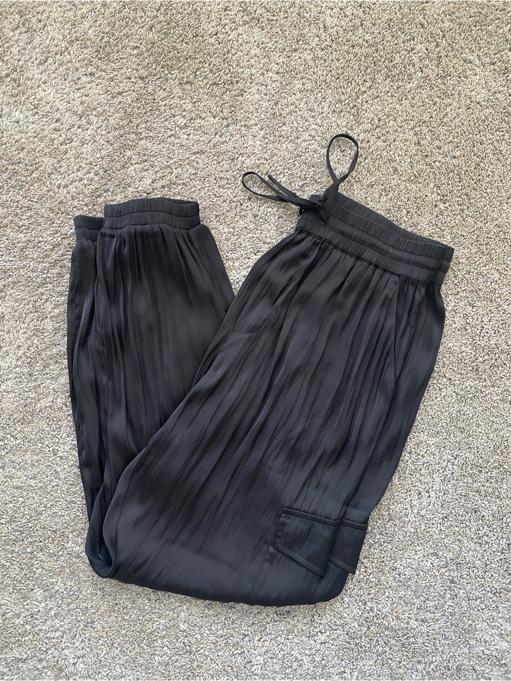 Z Supply Black Satin Lightweight Joggers